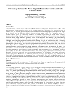 Determining the Anaerobic Power Output Differences between the