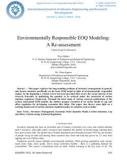 Environmentally Responsible EOQ Modeling: A Re