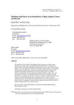 Modeling with Poetry in an Introductory College