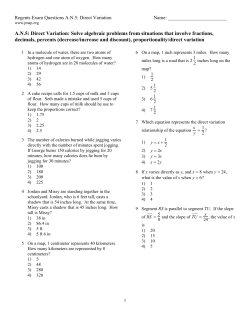 A.N.5: Direct Variation: Solve algebraic problems from situations that