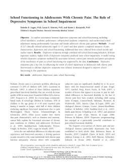 School Functioning in Adolescents With Chronic
