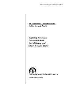 An Economist`s Perspective on Urban Sprawl, Part 1 Defining