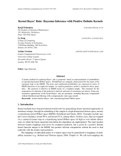 Kernel Bayes` Rule - Journal of Machine Learning Research