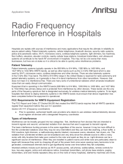 Radio Frequency Interference in Hospitals