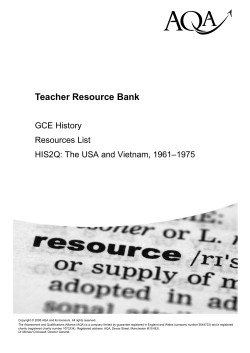 HIS2Q - The USA and Vietnam, 1961-1975