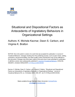 Situational and Dispositional Factors as