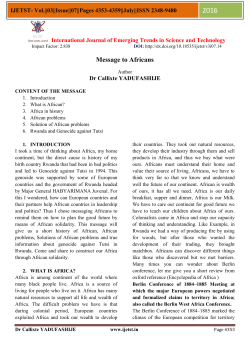 Message to Africans