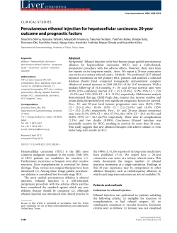 Percutaneous ethanol injection for hepatocellular carcinoma: 20