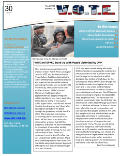 In this issue: - VOTE-NOLA