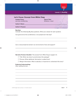 Let`s Focus: Excerpt from White Fang