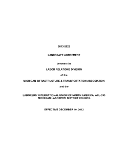 2013-2023 LANDSCAPE AGREEMENT between the LABOR