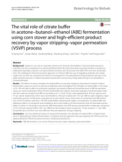 The vital role of citrate buffer in acetone&ndash;butanol&ndash;ethanol (ABE