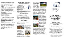 1st Annual Summer Update and Weekend Getaway