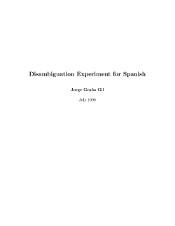 Disambiguation Experiment for Spanish.