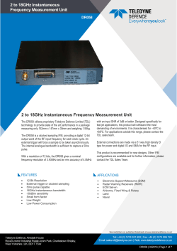 2 to 18GHz Instantaneous Frequency Measurement Unit 2 to 18GHz