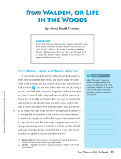 from WALDEN, OR LIFE IN THE WOODs