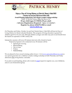 Enjoy a Day of Living History at Patrick Henry`s Red Hill