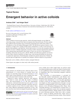 Emergent behavior in active colloids