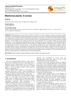 Medicinal plants: A review