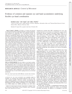 Evidence of common and separate eye and hand