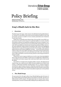 Policy Briefing - International Crisis Group