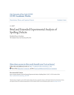 Brief and Extended Experimental Analysis of Spelling Deficits