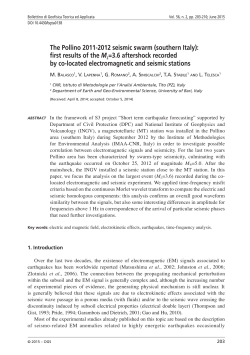 The Pollino 2011-2012 seismic swarm (southern Italy)