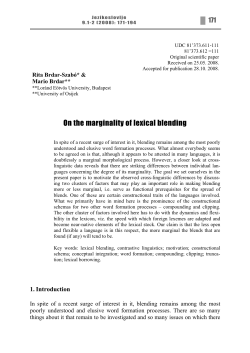 On the marginality of lexical blending