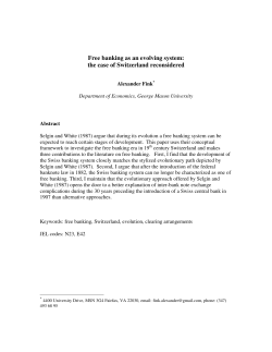 Free banking as an evolving system: the case of Switzerland