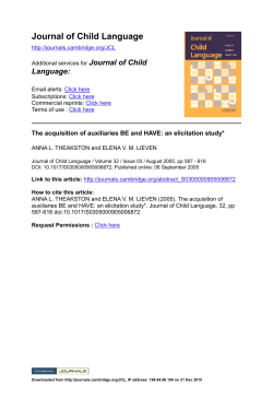 The acquisition of auxiliaries BE and HAVE