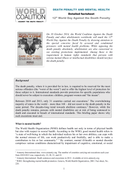 Death Penalty and Mental Health - World Coalition Against the