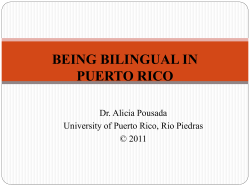 BILINGUALISM IN PUERTO rICO - Facultad de Humanidades, UPRRP