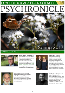 Psychronicle Spring 2017 - psych.wustl.edu