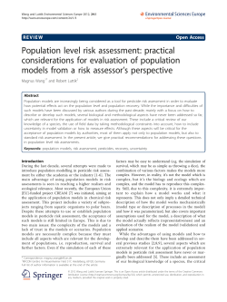 Population level risk assessment: practical considerations for
