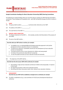 Sample Constitution Headings for Music Education Partnership