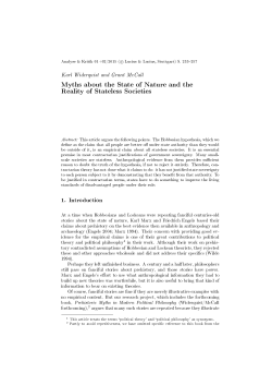 Myths about the State of Nature and the Reality of Stateless Societies