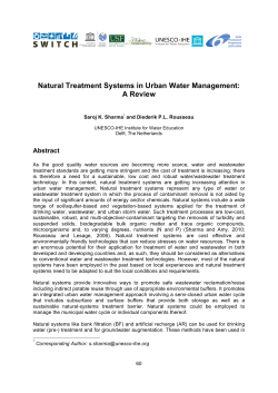 Natural Treatment Systems in Urban Water Management: A Review