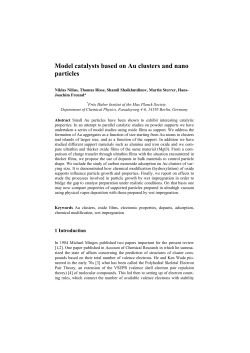 Model catalysts based on Au clusters and nano particles