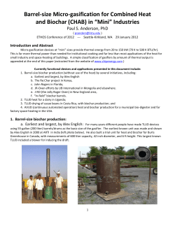 Barrel-size Micro-gasification for Combined Heat and