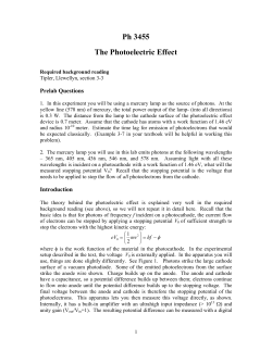Ph 3455 The Photoelectric Effect