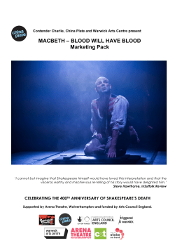 MACBETH &ndash; BLOOD WILL HAVE BLOOD Marketing Pack