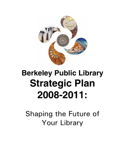 Strategic Plan 2008-2011 - Berkeley Public Library