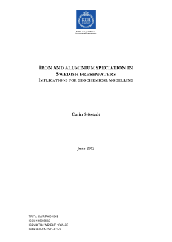 IRON AND ALUMINIUM SPECIATION IN SWEDISH