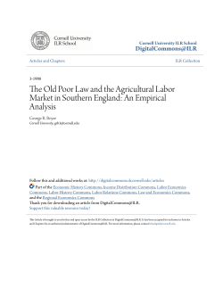 The Old Poor Law and the Agricultural Labor Market in Southern
