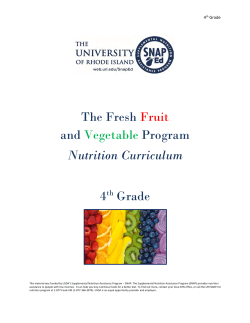 The Fresh Fruit and Vegetable Program Nutrition Curriculum 4th