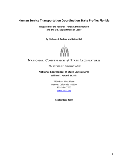 Human Service Transportation Coordination State Profile: Florida