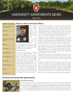 May 2016 - University Housing - UW
