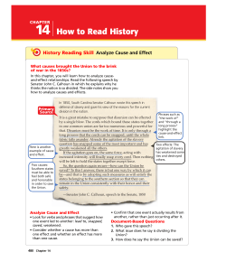 History Reading Skill: Analyze Cause and Effect