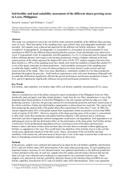 Soil fertility and land suitability assessment of the different abaca