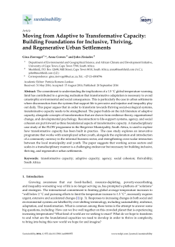 Moving from Adaptive to Transformative Capacity: Building